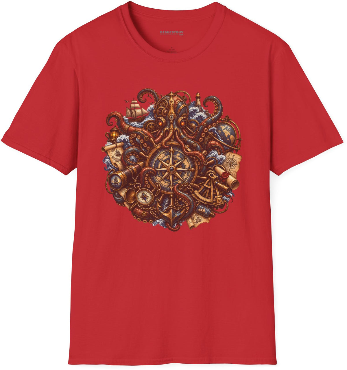 Nautical Nonsense - Softstyle T-Shirt in Red, front view