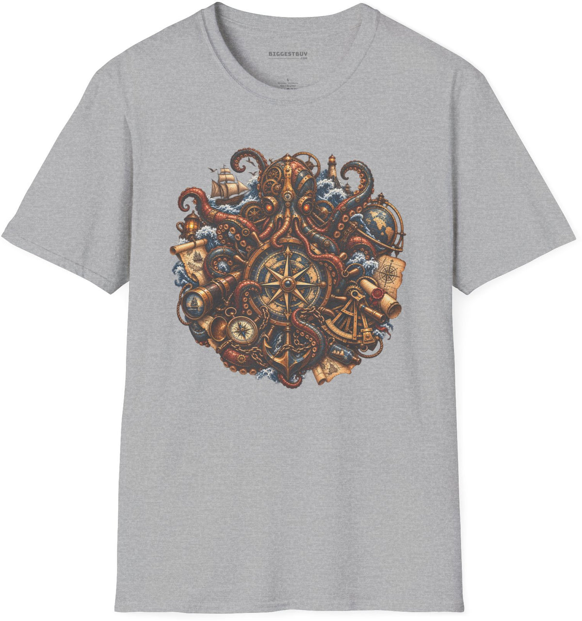 Nautical Nonsense - Softstyle T-Shirt in Sport Grey, front view
