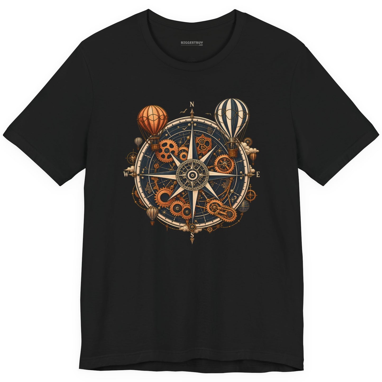 Nautical Nostalgia - Classic Jersey Tee in Black, front view