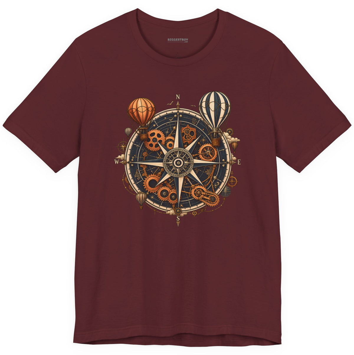 Nautical Nostalgia - Classic Jersey Tee in Maroon, front view