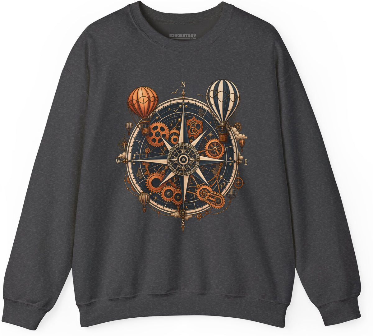 Nautical Nostalgia - Crewneck Sweatshirt in Dark Heather, front view
