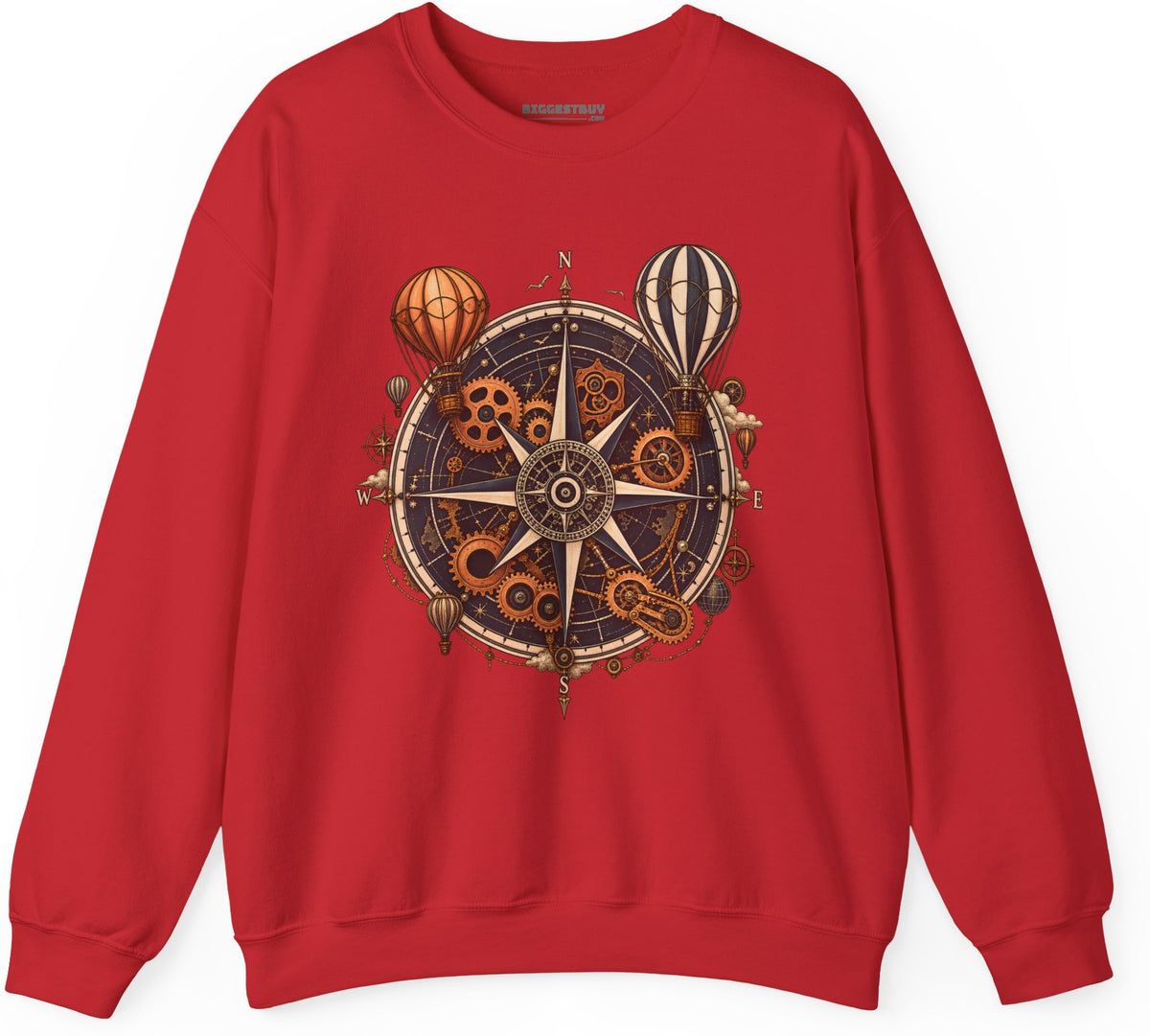 Nautical Nostalgia - Crewneck Sweatshirt in Red, front view