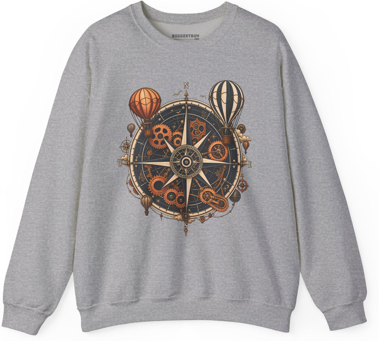 Nautical Nostalgia - Crewneck Sweatshirt in Sport Grey, front view