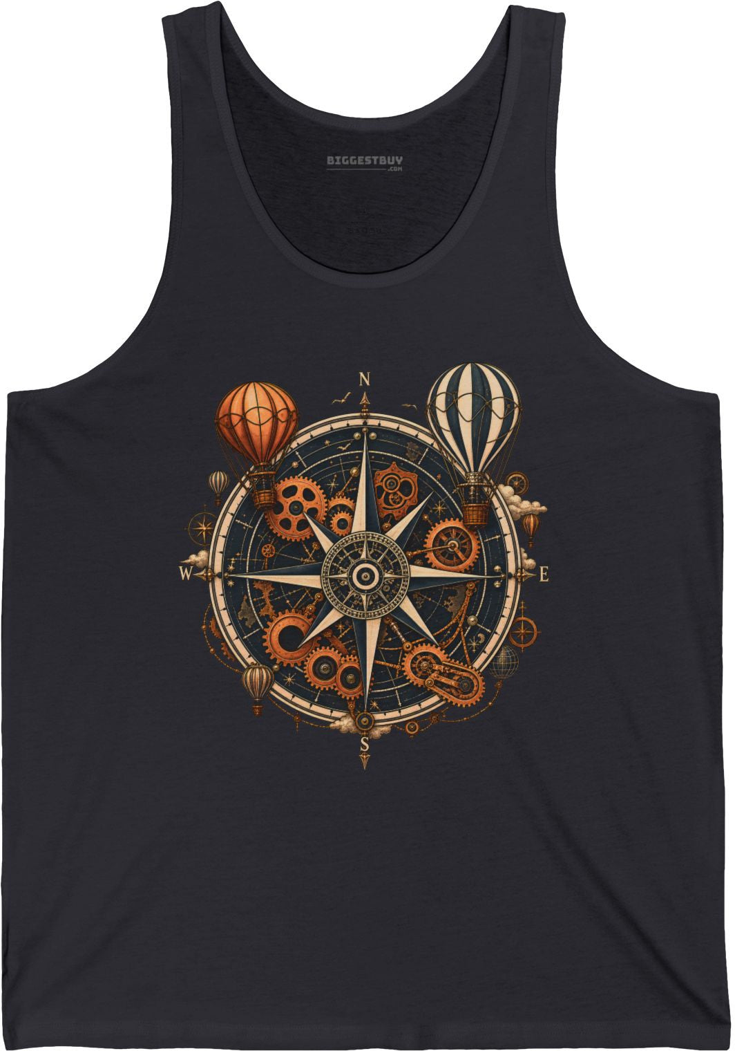 Nautical Nostalgia - Jersey Tank Top in Dark Grey, front view