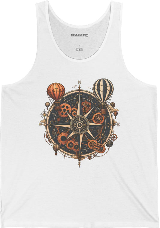 Nautical Nostalgia - Jersey Tank Top in White, front view