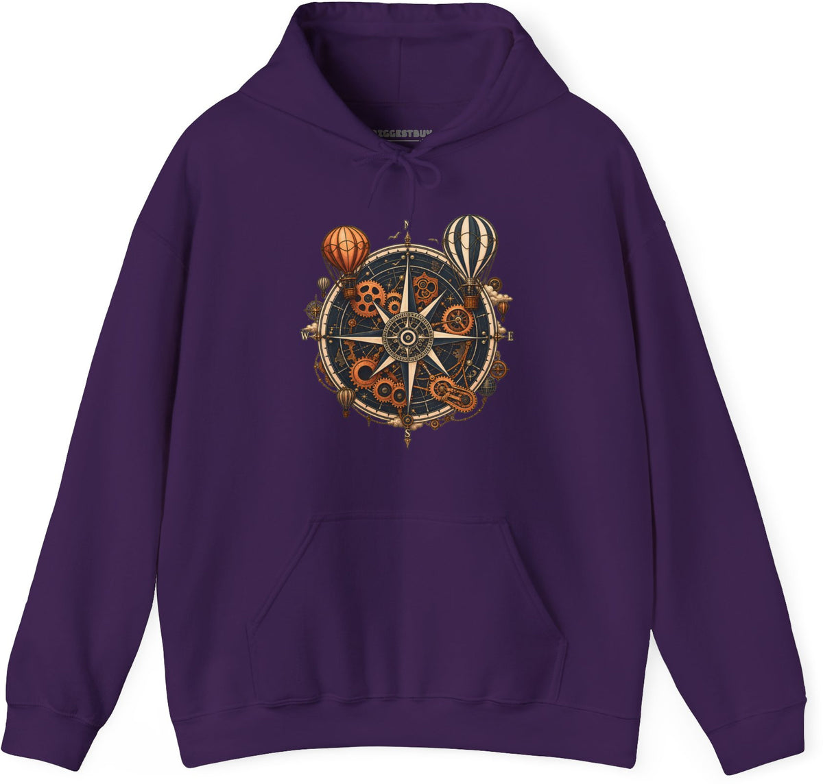 Nautical Nostalgia - Pullover Hoodie in Purple, front view