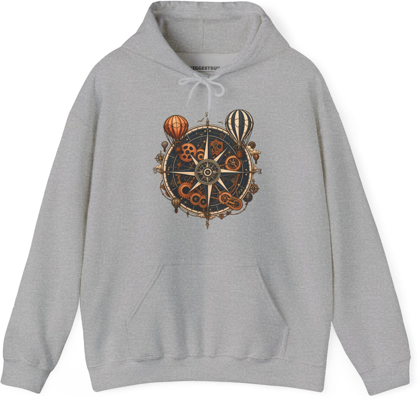 Nautical Nostalgia - Pullover Hoodie in Sport Grey, front view