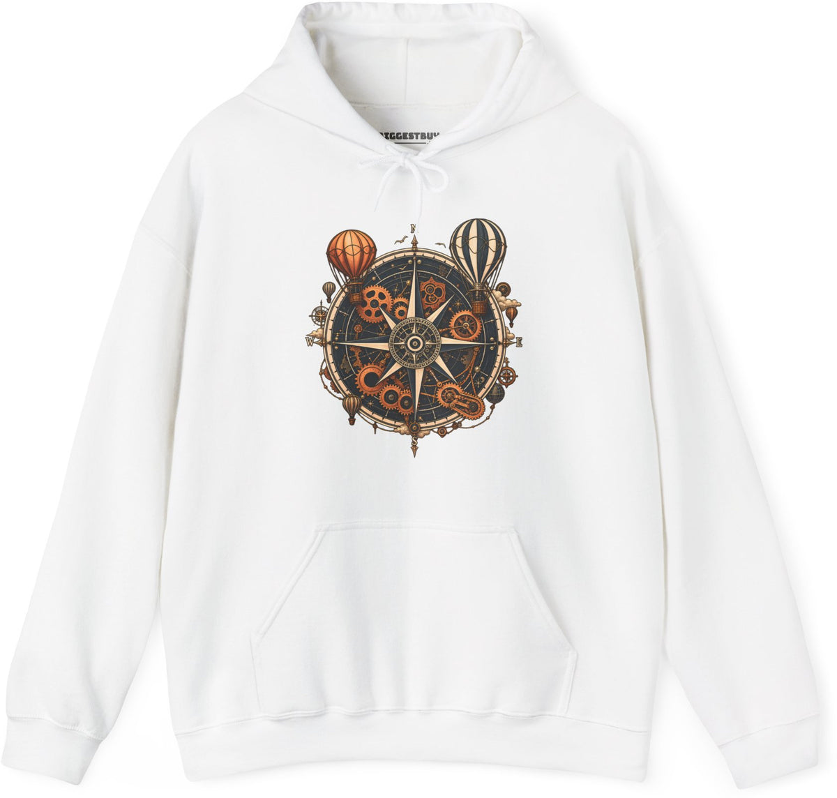 Nautical Nostalgia - Pullover Hoodie in White, front view