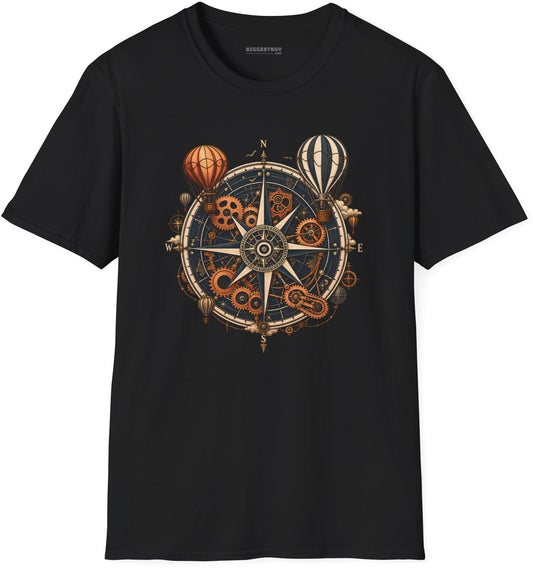 Nautical Nostalgia - Softstyle T-Shirt in Black, front view