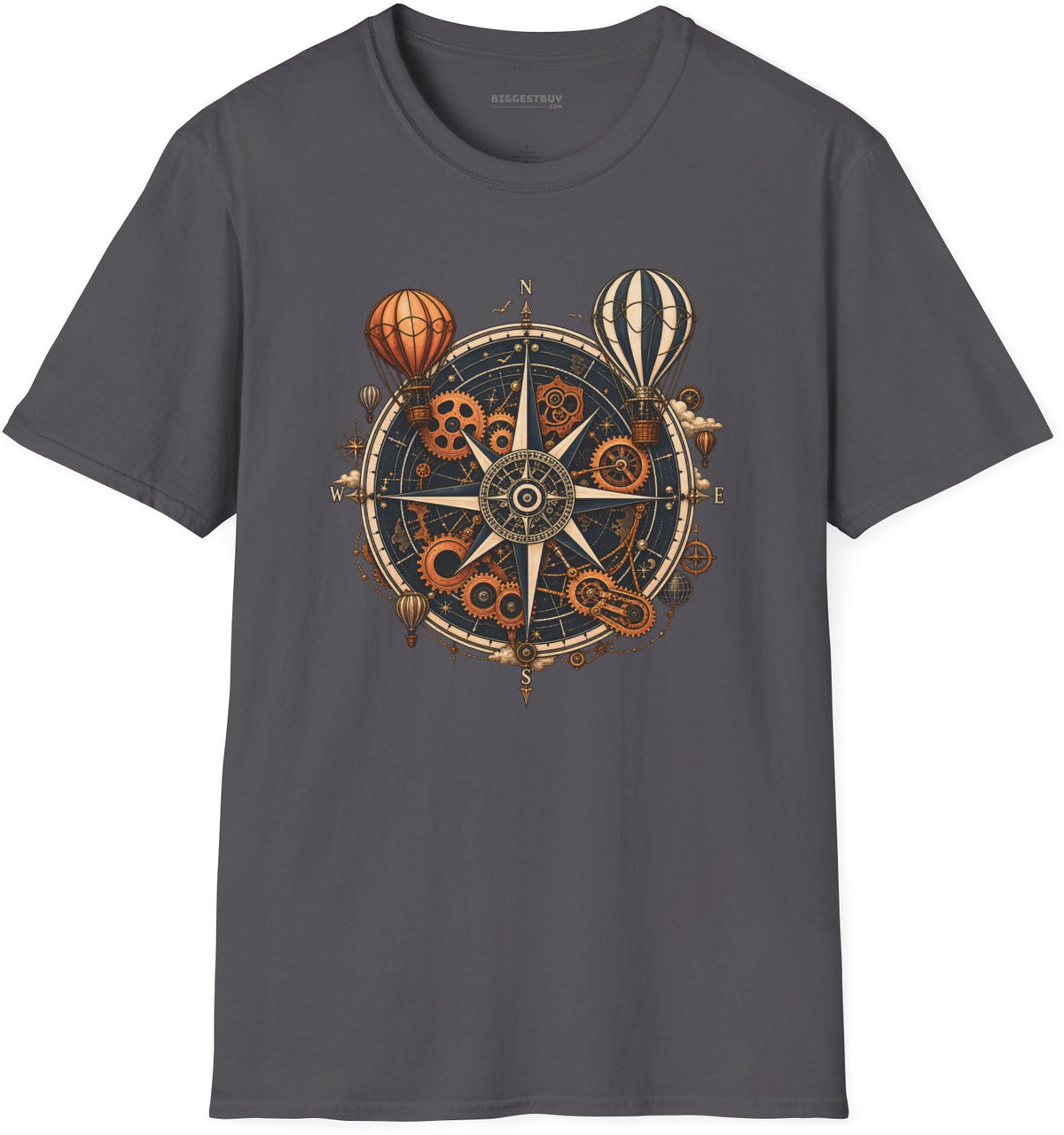 Nautical Nostalgia - Softstyle T-Shirt in Charcoal, front view