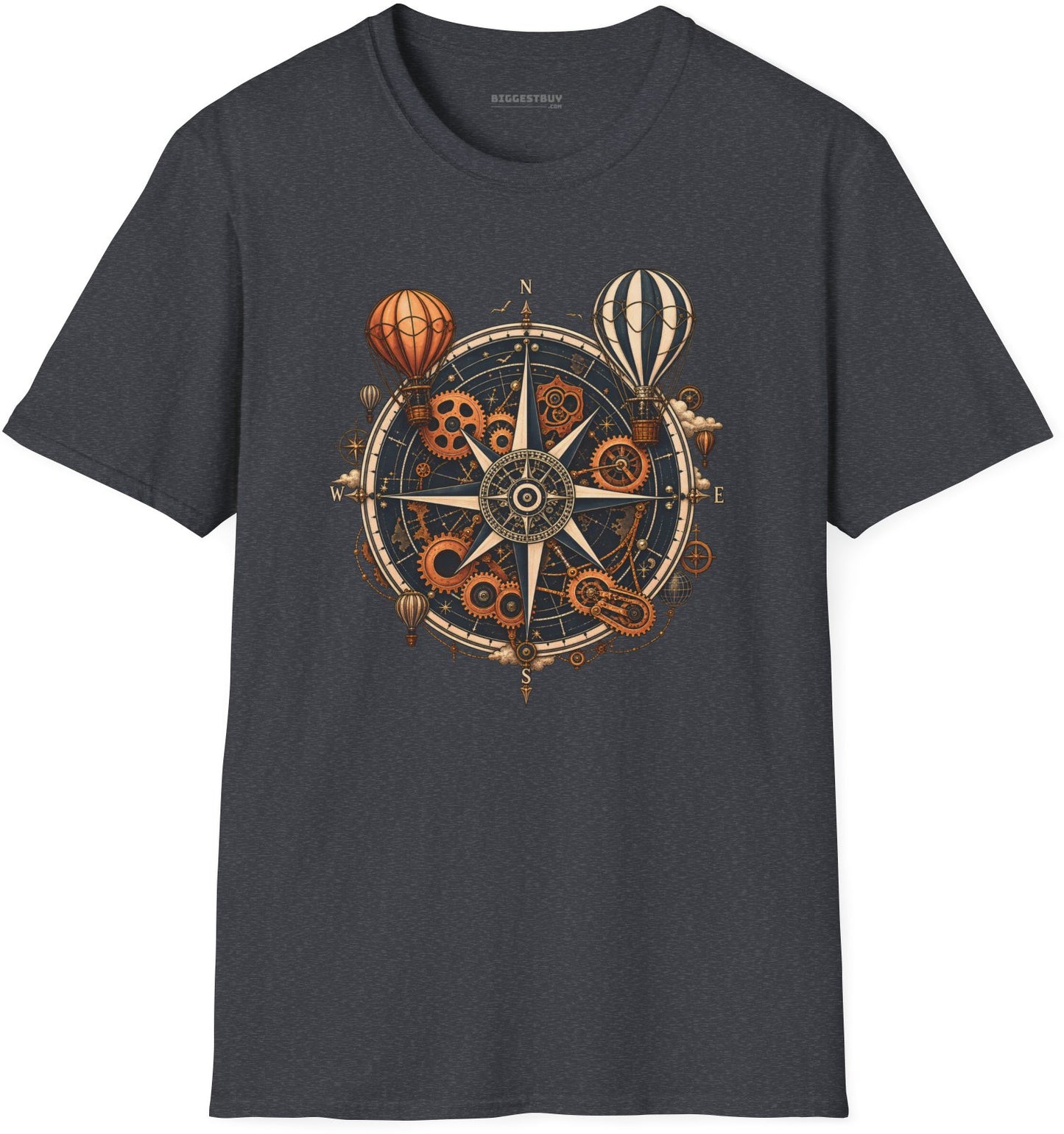 Nautical Nostalgia - Softstyle T-Shirt in Dark Heather Grey, front view