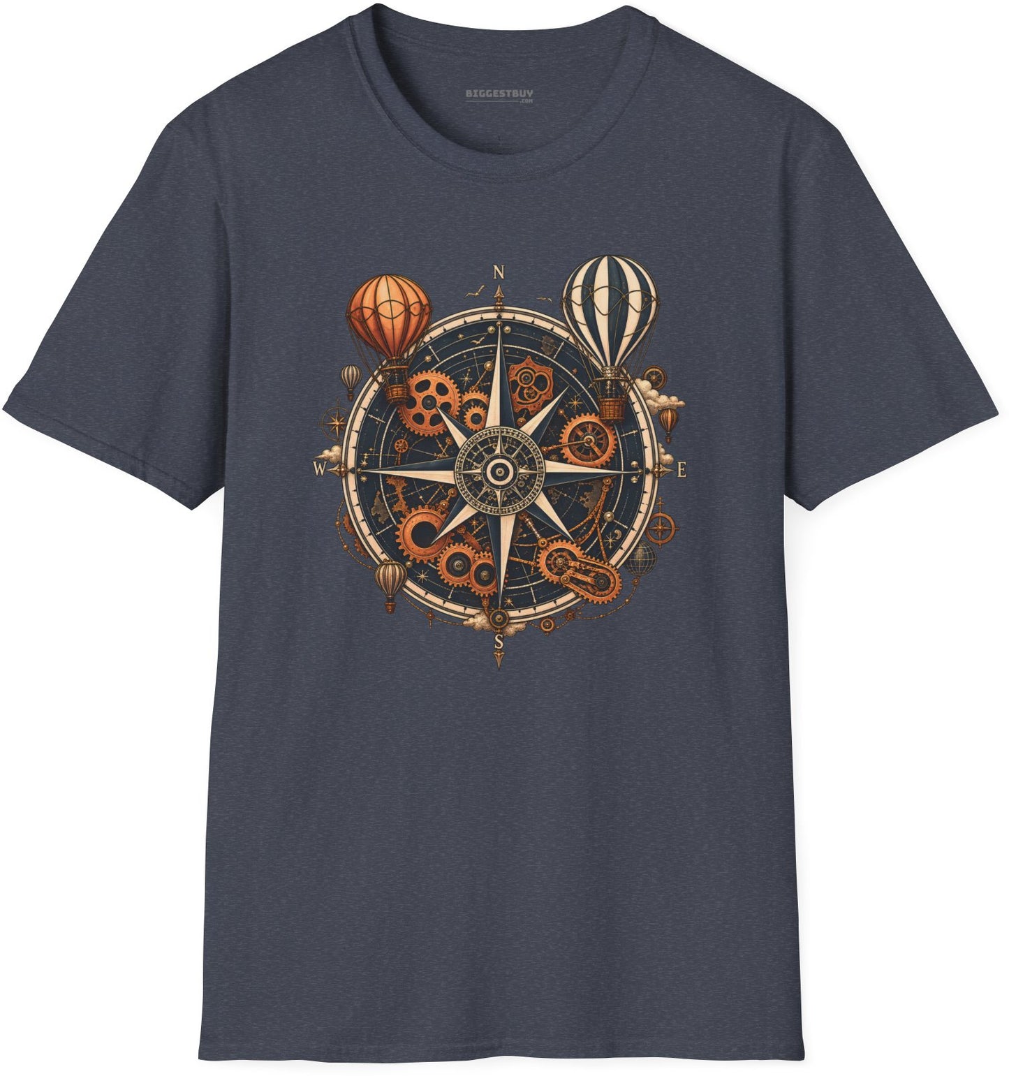 Nautical Nostalgia - Softstyle T-Shirt in Heather Navy, front view