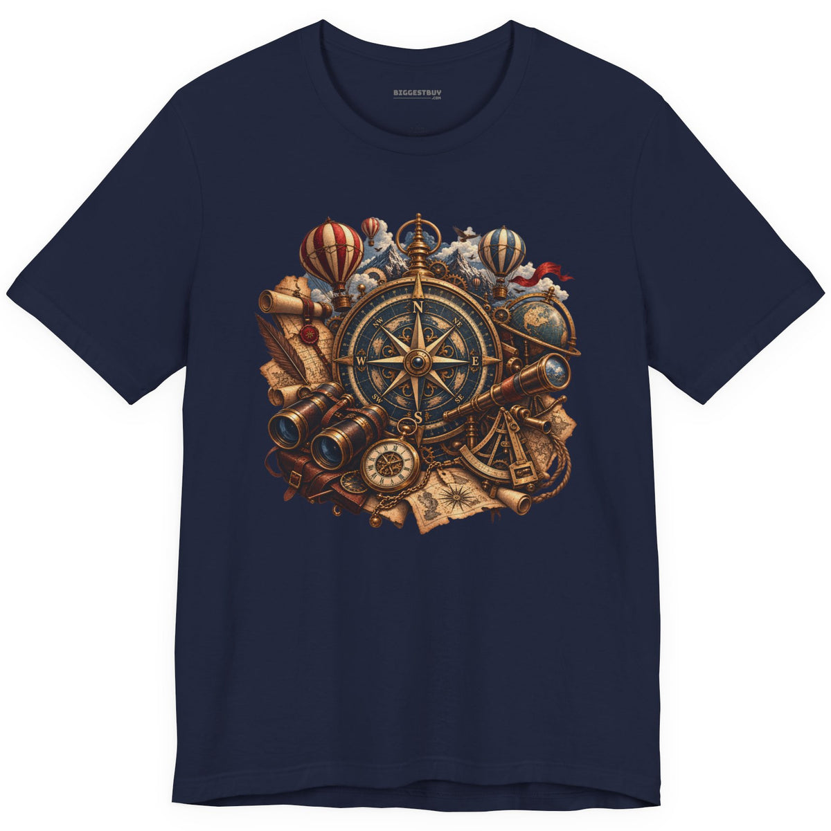 Navigatin Nostalgia - Classic Jersey Tee in Navy, front view