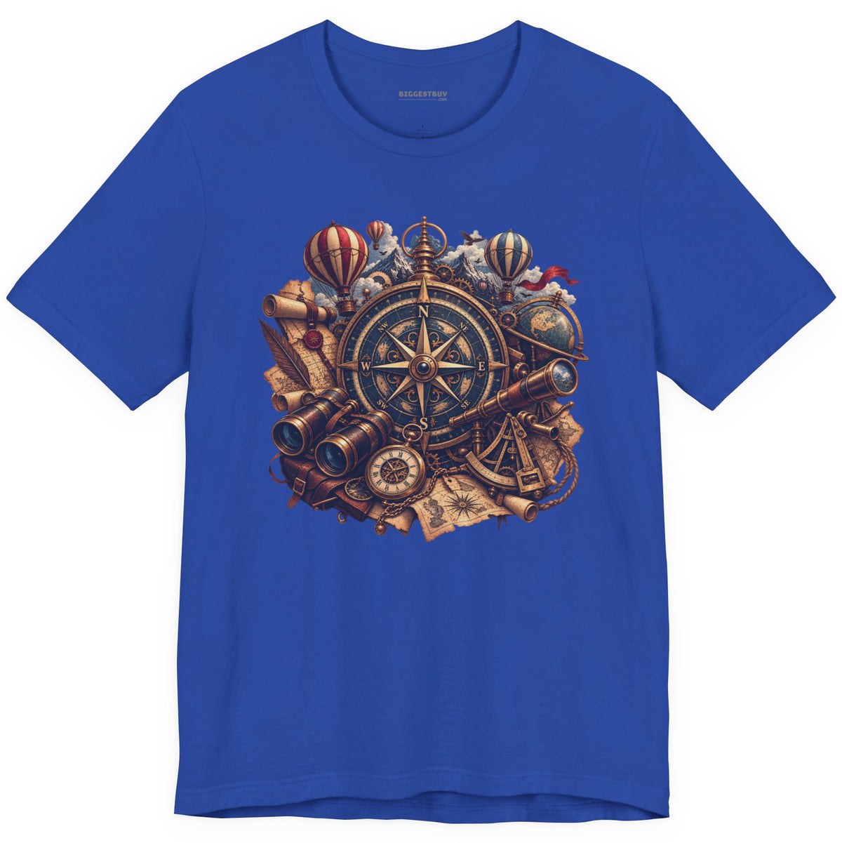 Navigatin Nostalgia - Classic Jersey Tee in True Royal, front view