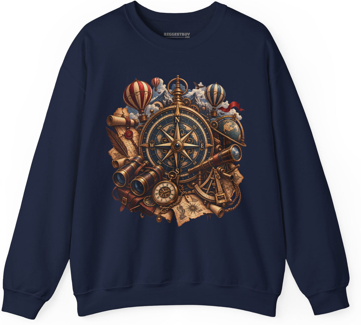 Navigatin Nostalgia - Crewneck Sweatshirt in Navy, front view
