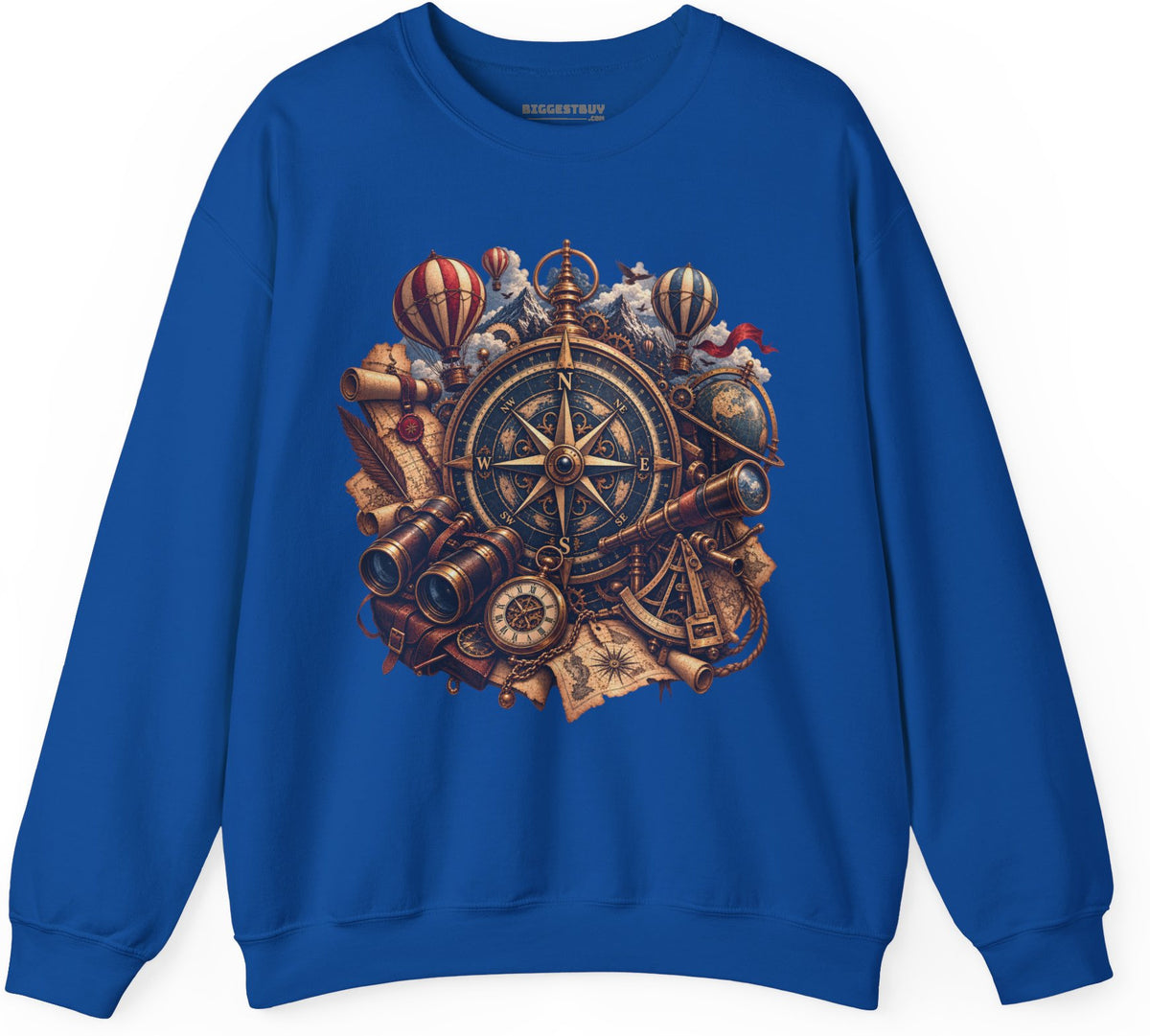 Navigatin Nostalgia - Crewneck Sweatshirt in Royal, front view