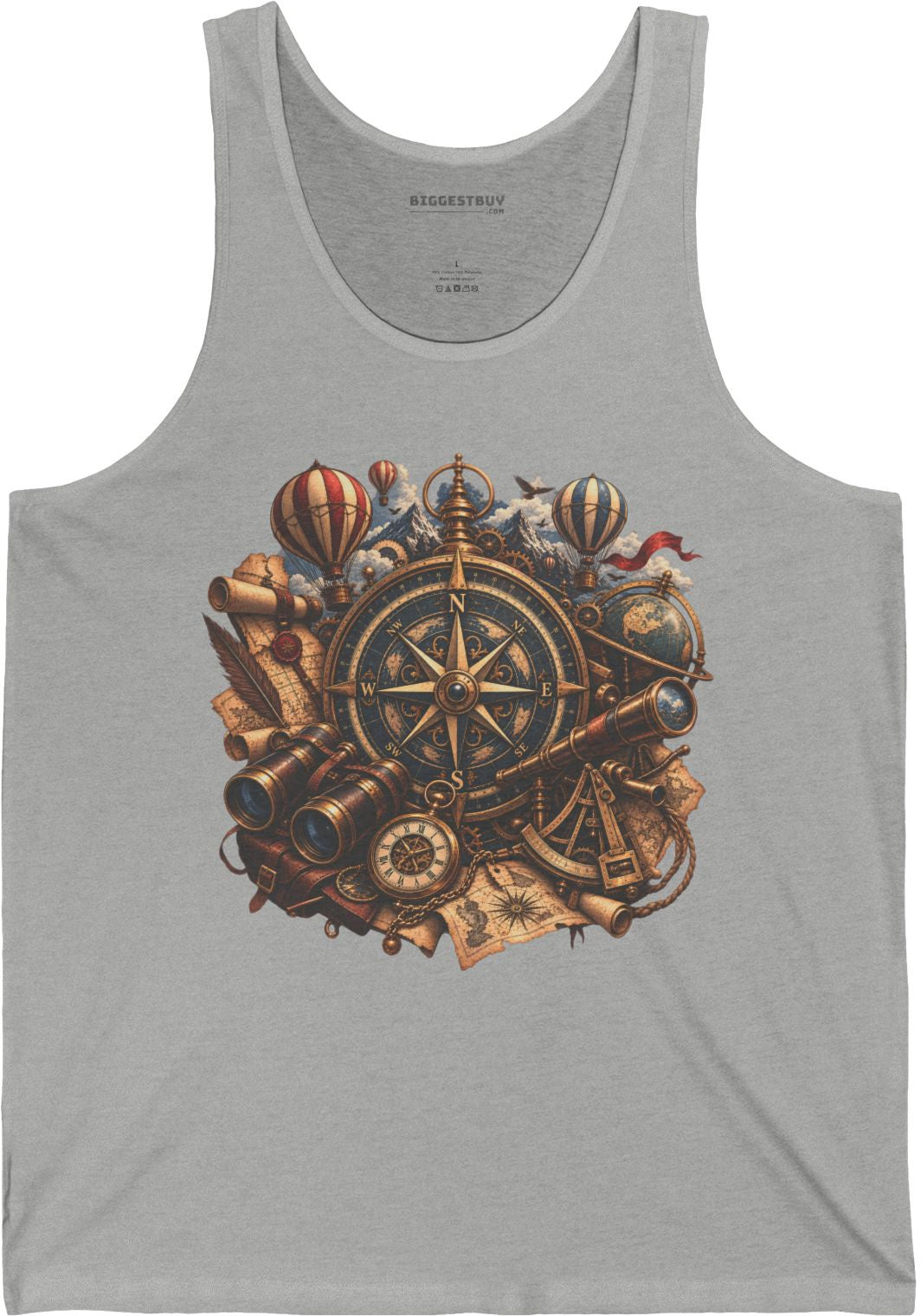Navigatin Nostalgia - Jersey Tank Top in Athletic Heather, front view