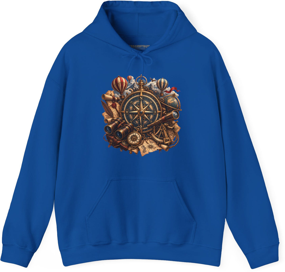 Navigatin Nostalgia - Pullover Hoodie in Royal, front view