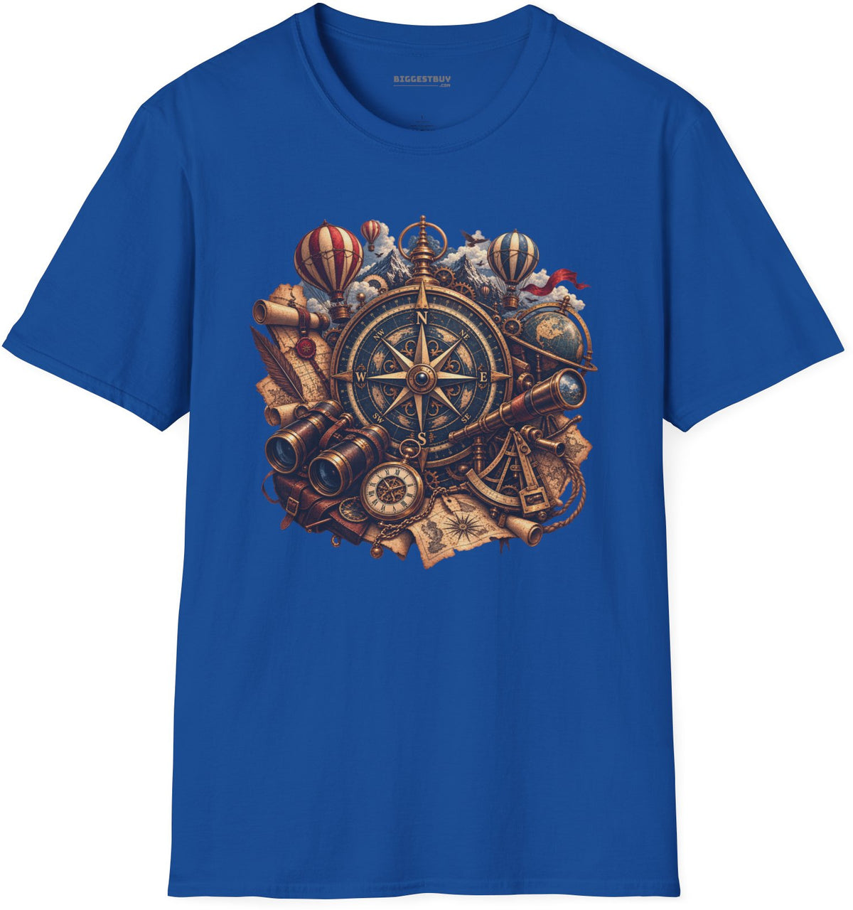 Navigatin Nostalgia - Softstyle T-Shirt in Royal, front view