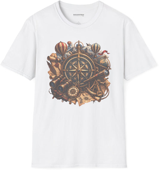 Navigatin Nostalgia - Softstyle T-Shirt in White, front view