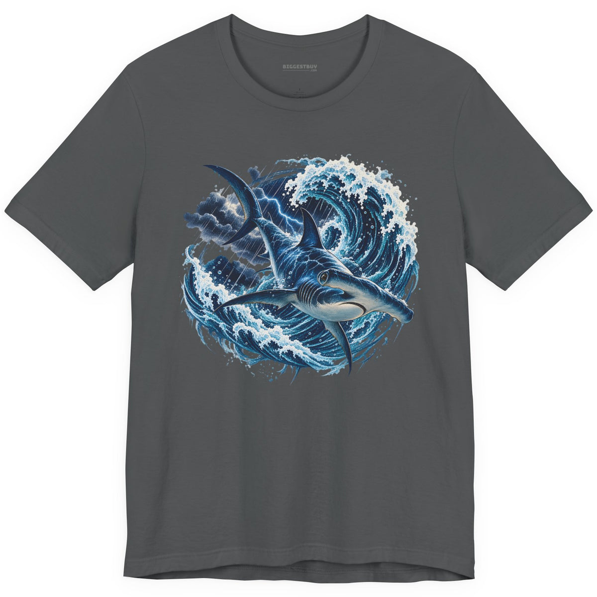 Oceanic Roar - Classic Jersey Tee in Asphalt, front view