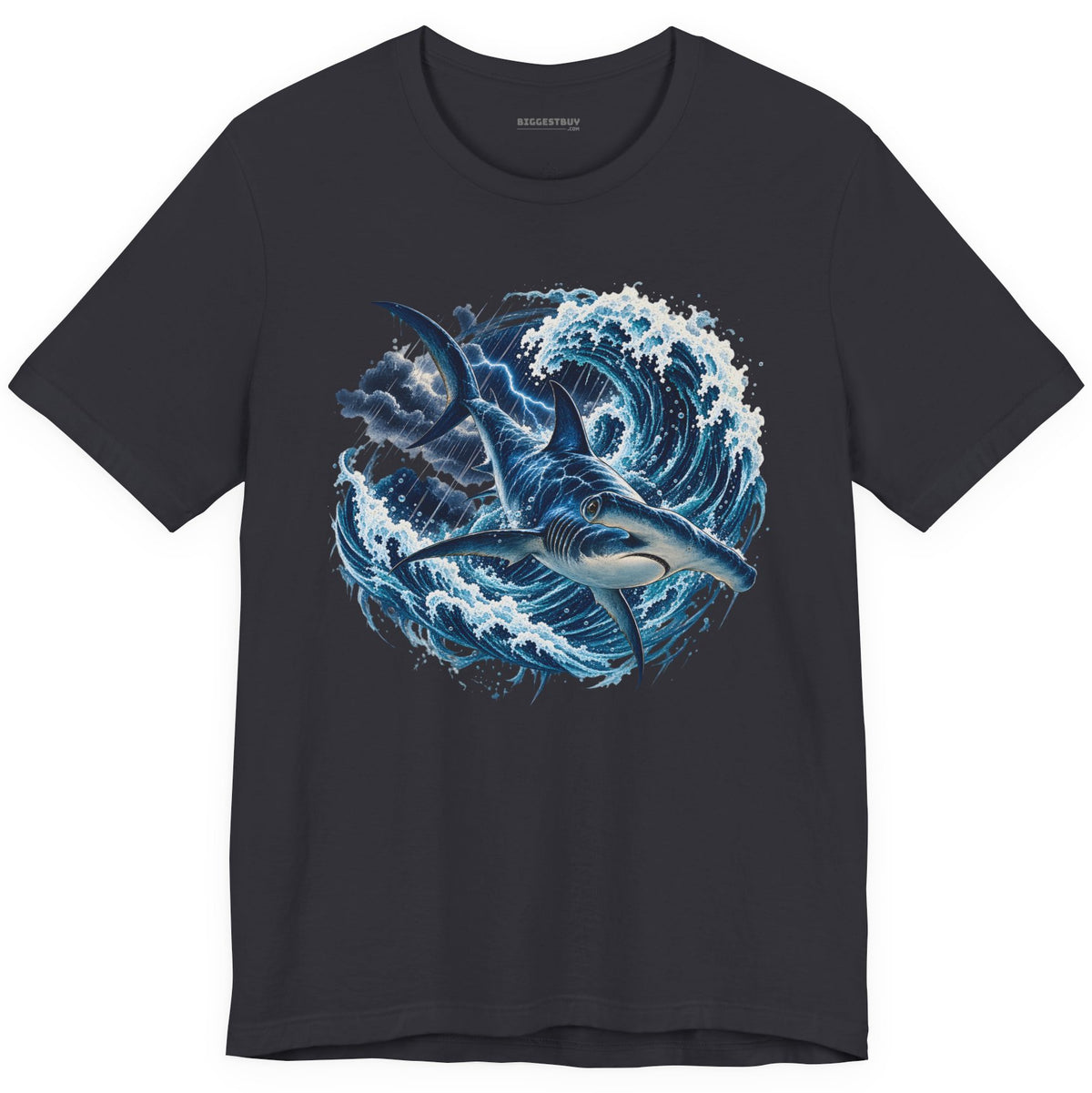 Oceanic Roar - Classic Jersey Tee in Dark Grey, front view
