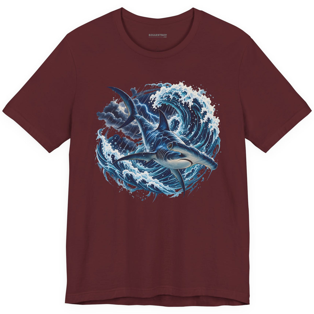 Oceanic Roar - Classic Jersey Tee in Maroon, front view