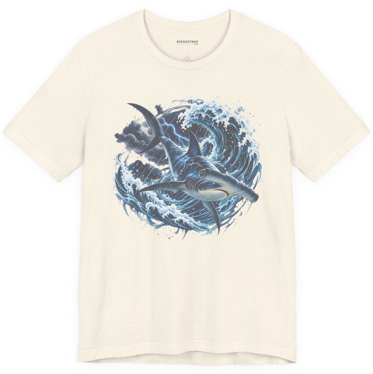 Oceanic Roar - Classic Jersey Tee in Natural, front view