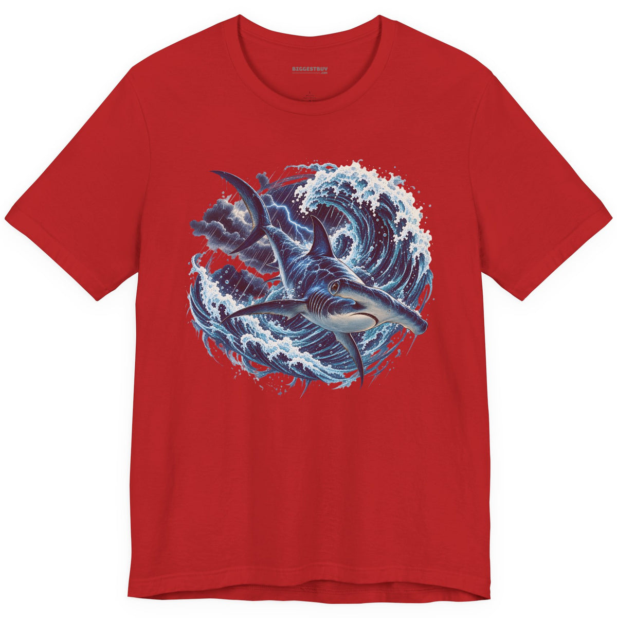 Oceanic Roar - Classic Jersey Tee in Red, front view