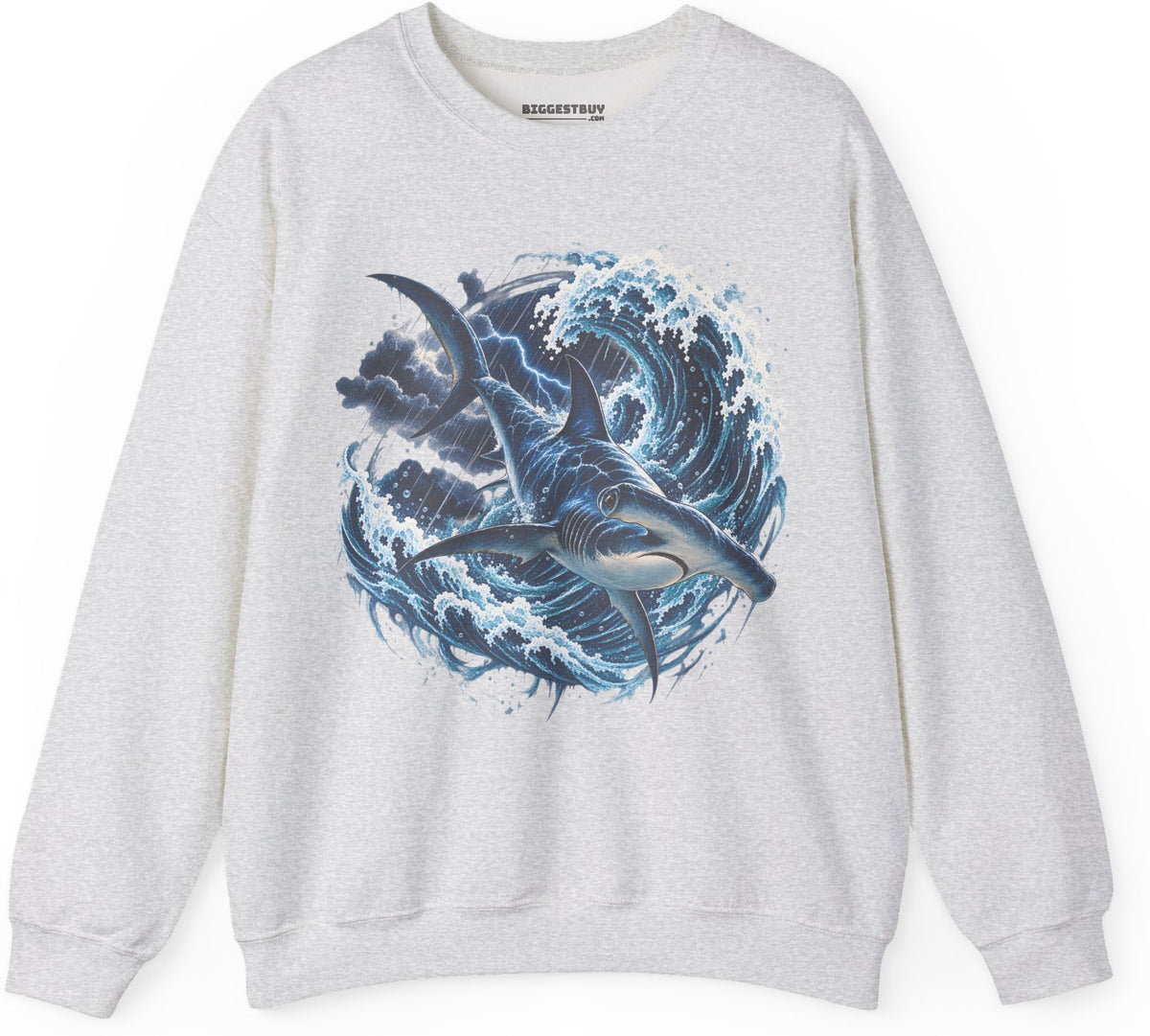 Oceanic Roar - Crewneck Sweatshirt in Ash, front view