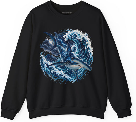 Oceanic Roar - Crewneck Sweatshirt in Black, front view