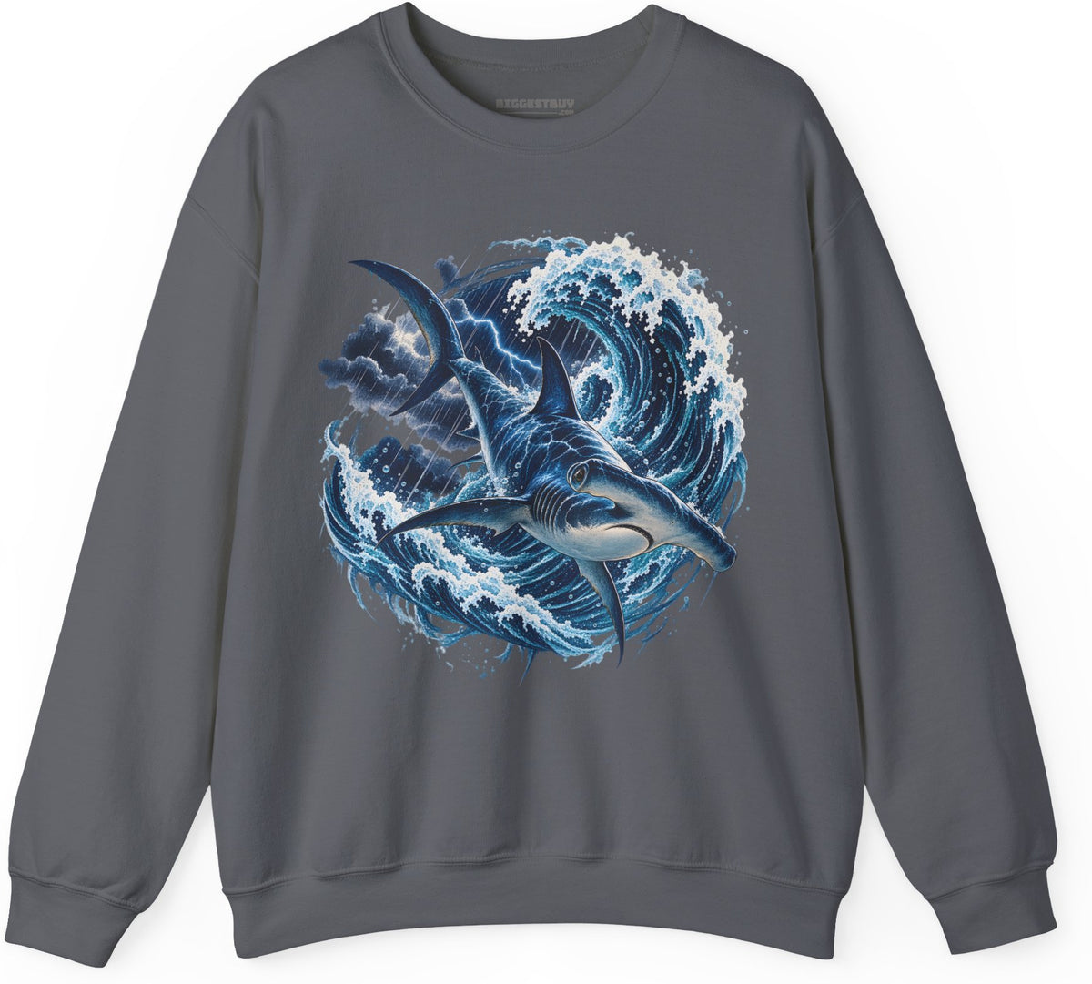 Oceanic Roar - Crewneck Sweatshirt in Charcoal, front view