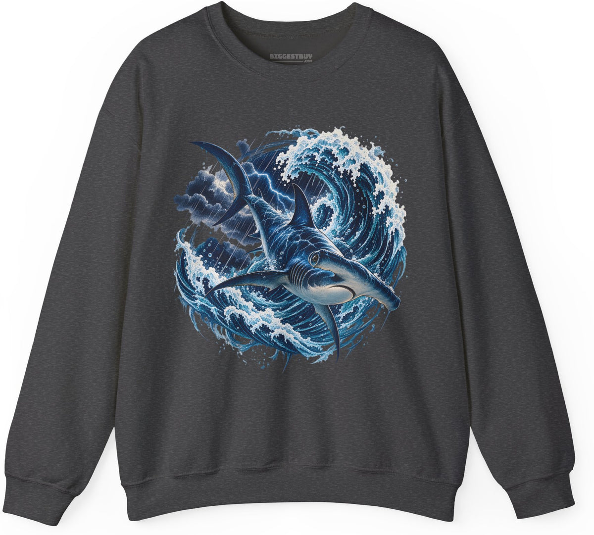 Oceanic Roar - Crewneck Sweatshirt in Dark Heather, front view