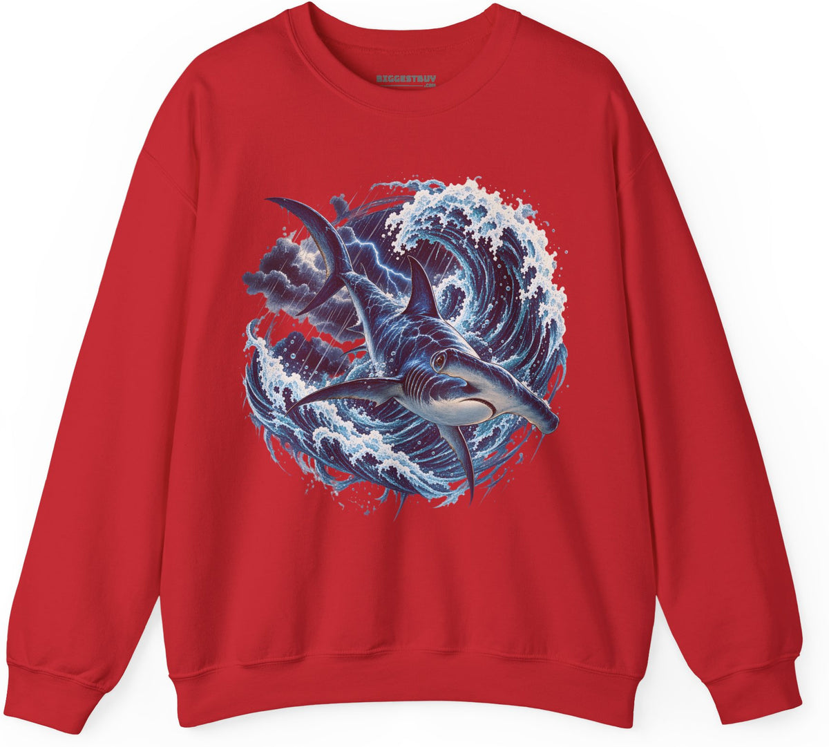Oceanic Roar - Crewneck Sweatshirt in Red, front view