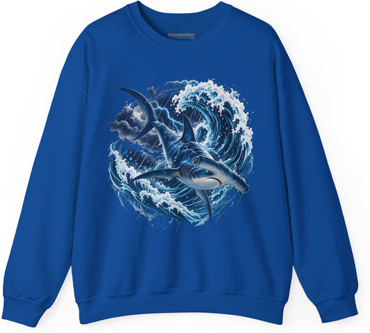 Oceanic Roar - Crewneck Sweatshirt in Royal, front view