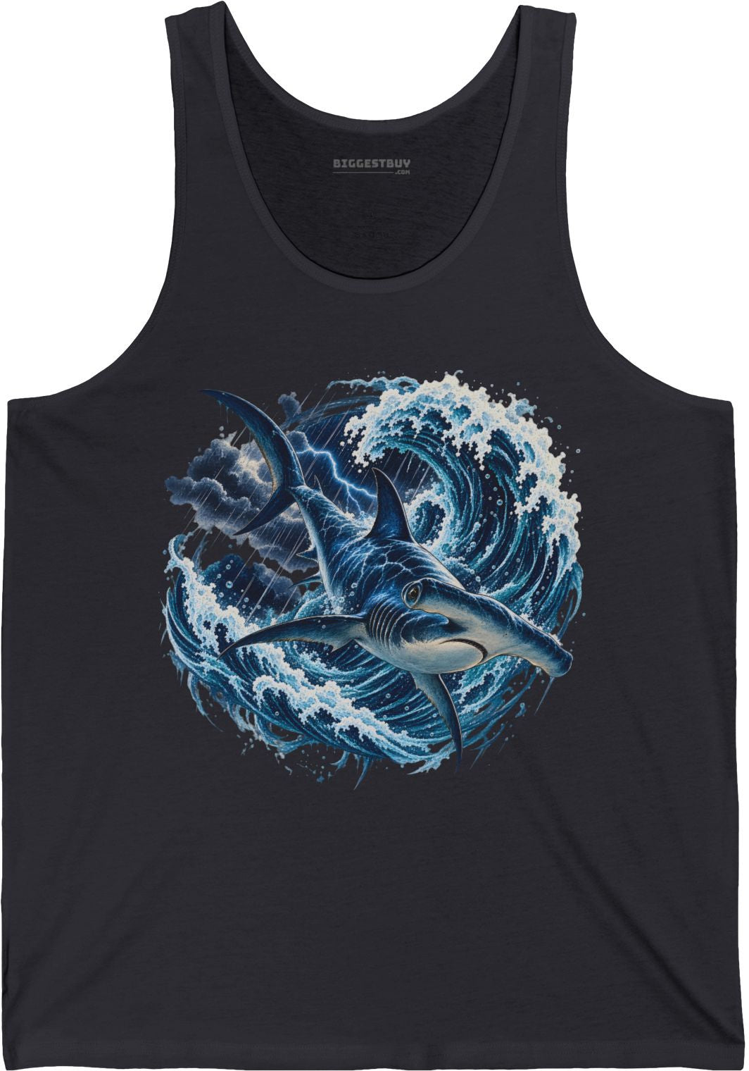 Oceanic Roar - Jersey Tank Top in Dark Grey, front view