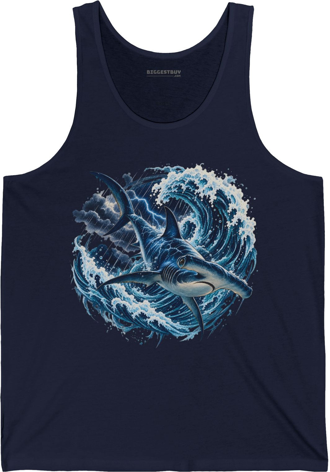 Oceanic Roar - Jersey Tank Top in Navy, front view