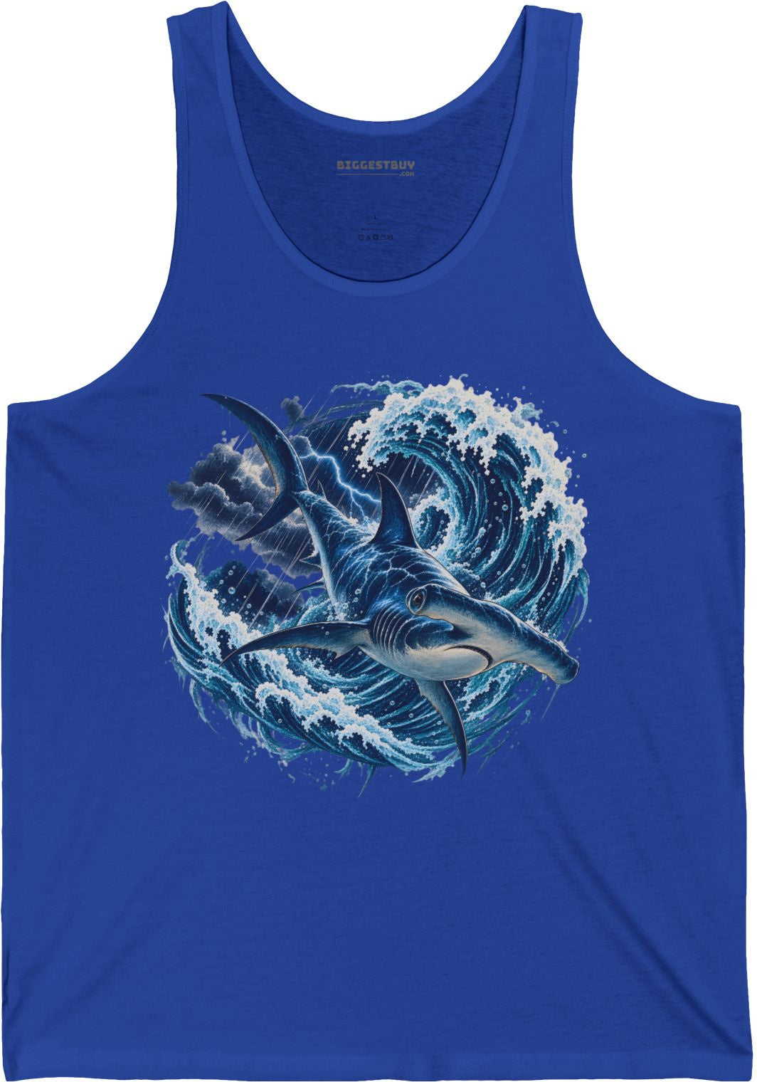 Oceanic Roar - Jersey Tank Top in True Royal, front view