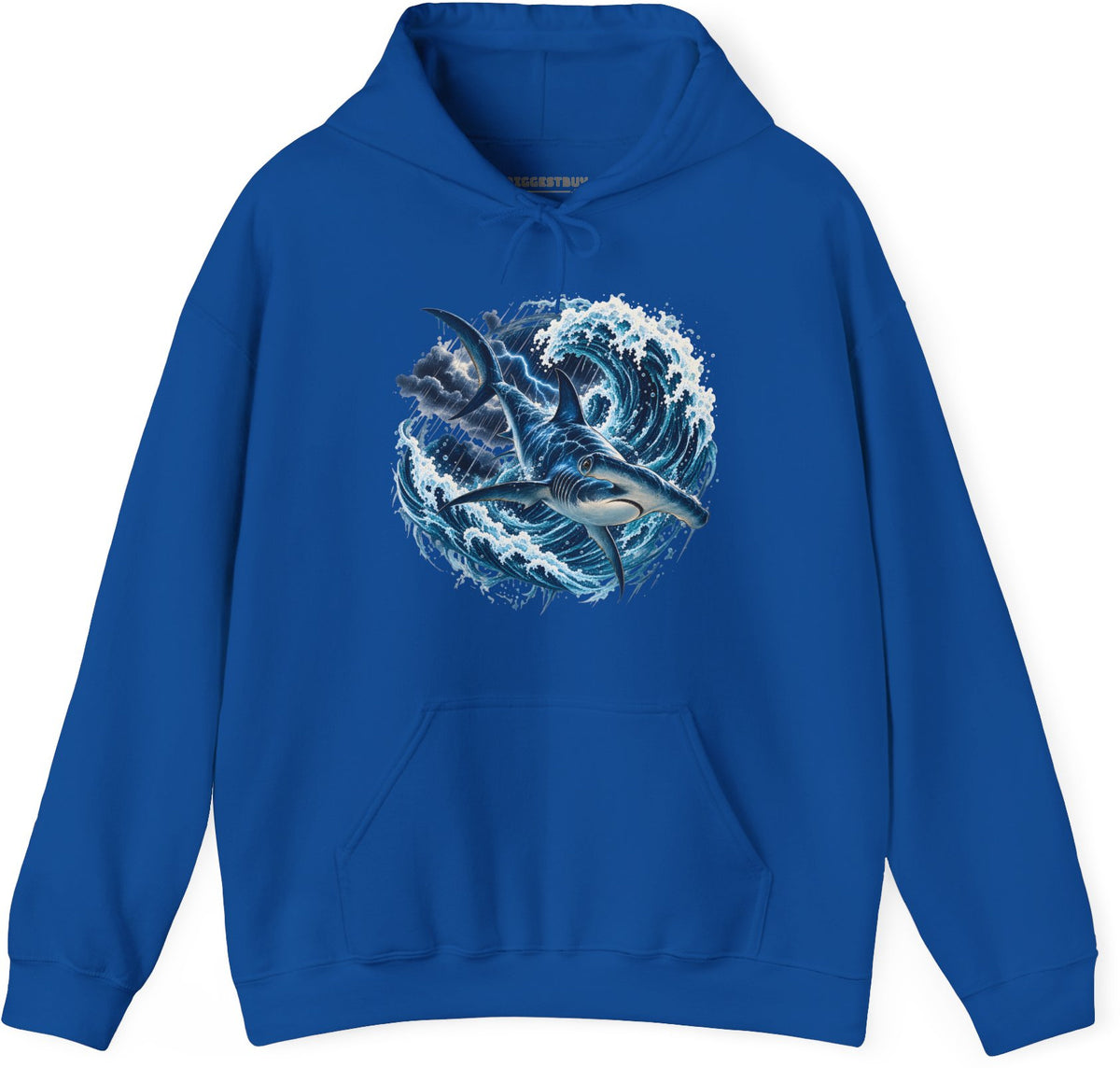 Oceanic Roar - Pullover Hoodie in Royal, front view