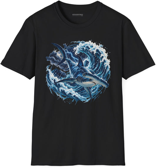 Oceanic Roar - Softstyle T-Shirt in Black, front view