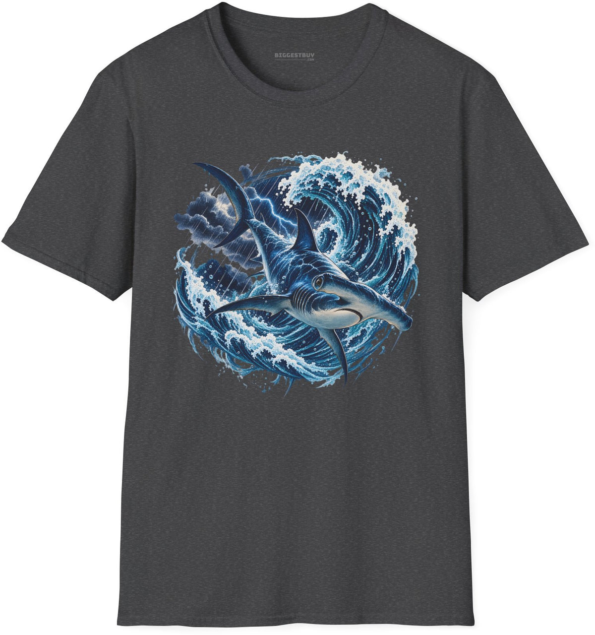 Oceanic Roar - Softstyle T-Shirt in Dark Heather, front view