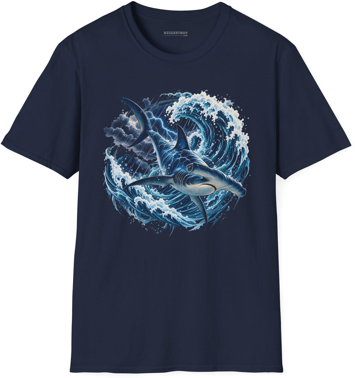 Oceanic Roar - Softstyle T-Shirt in Navy, front view