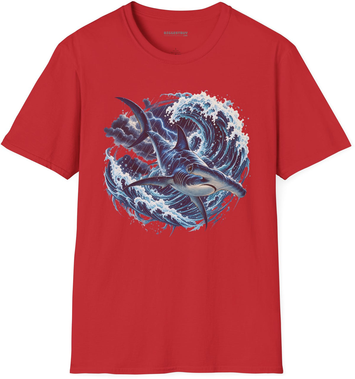 Oceanic Roar - Softstyle T-Shirt in Red, front view