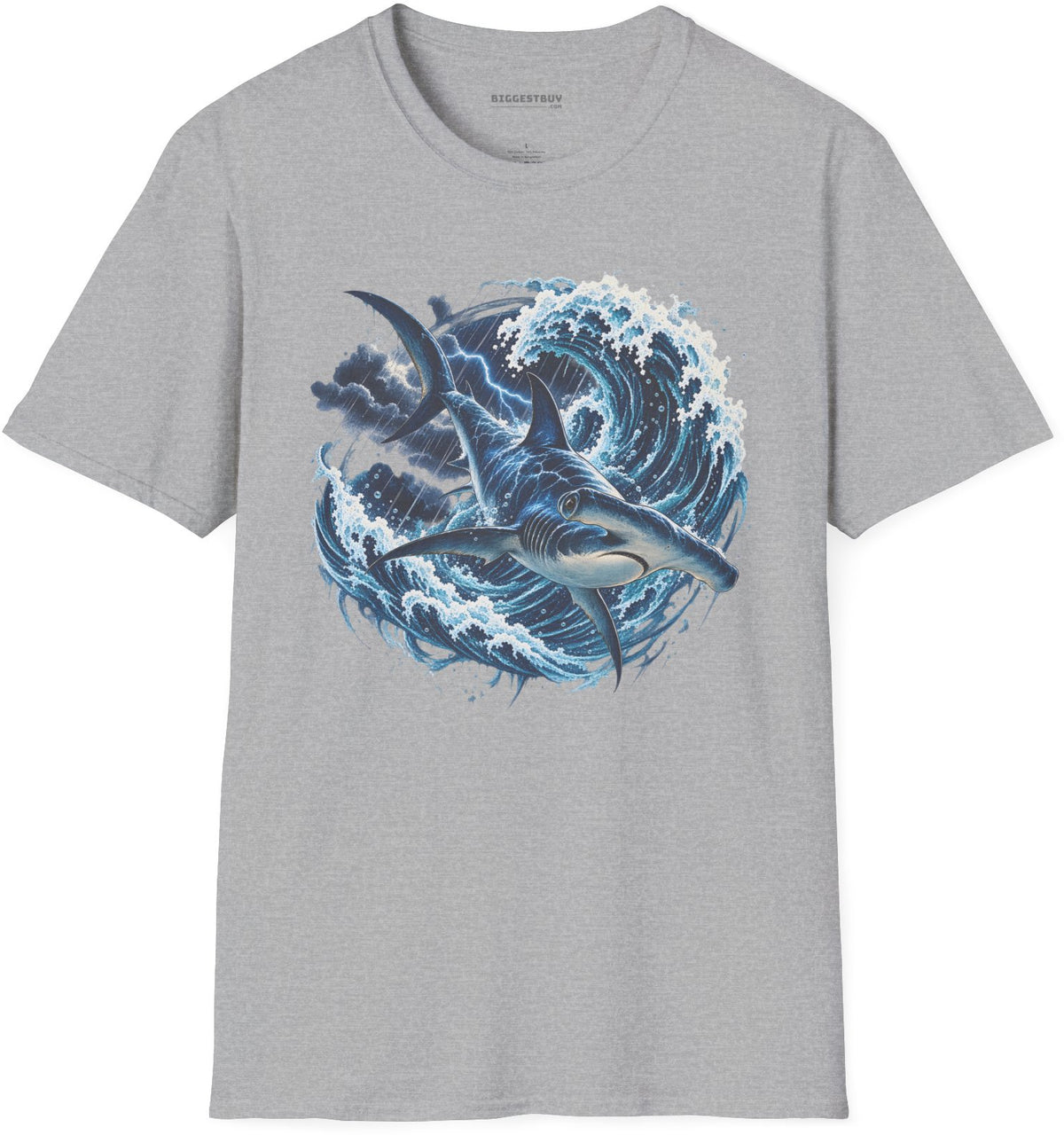 Oceanic Roar - Softstyle T-Shirt in Sport Grey, front view