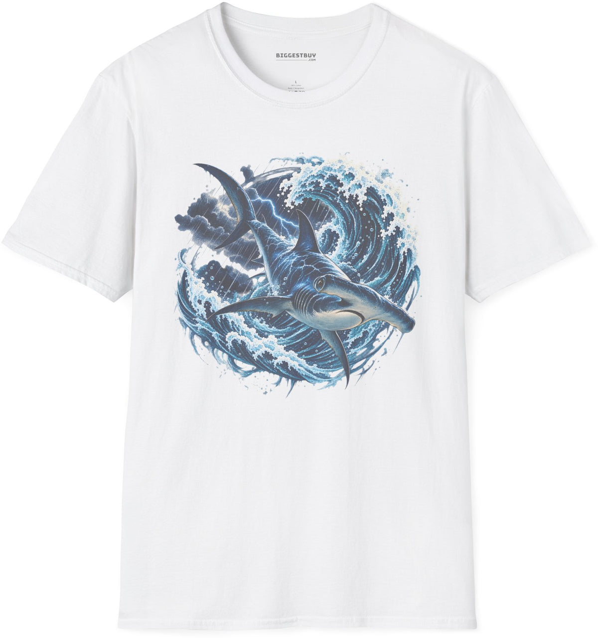 Oceanic Roar - Softstyle T-Shirt in White, front view