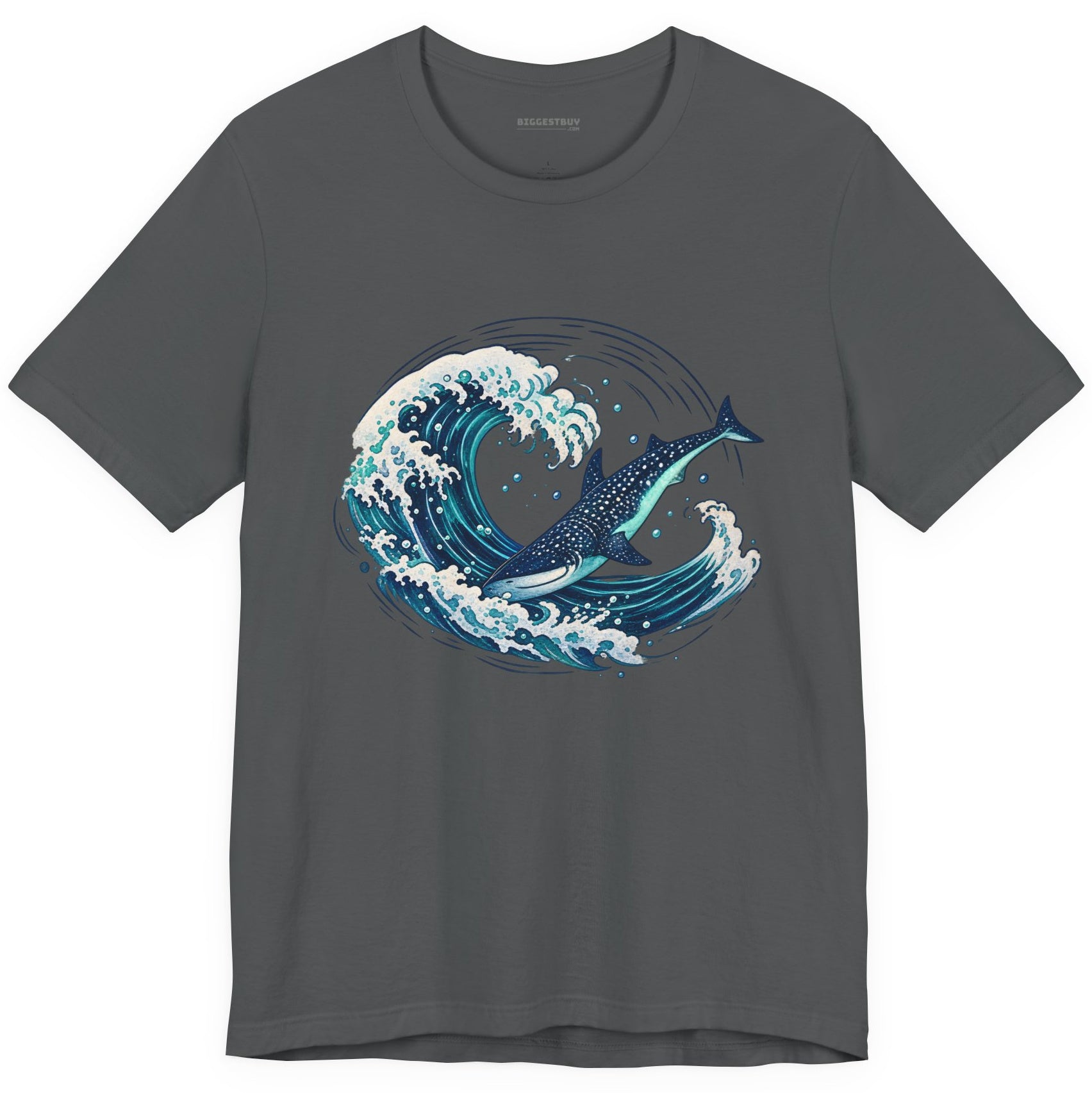 Oceans Splash - Classic Jersey Tee in Asphalt, front view