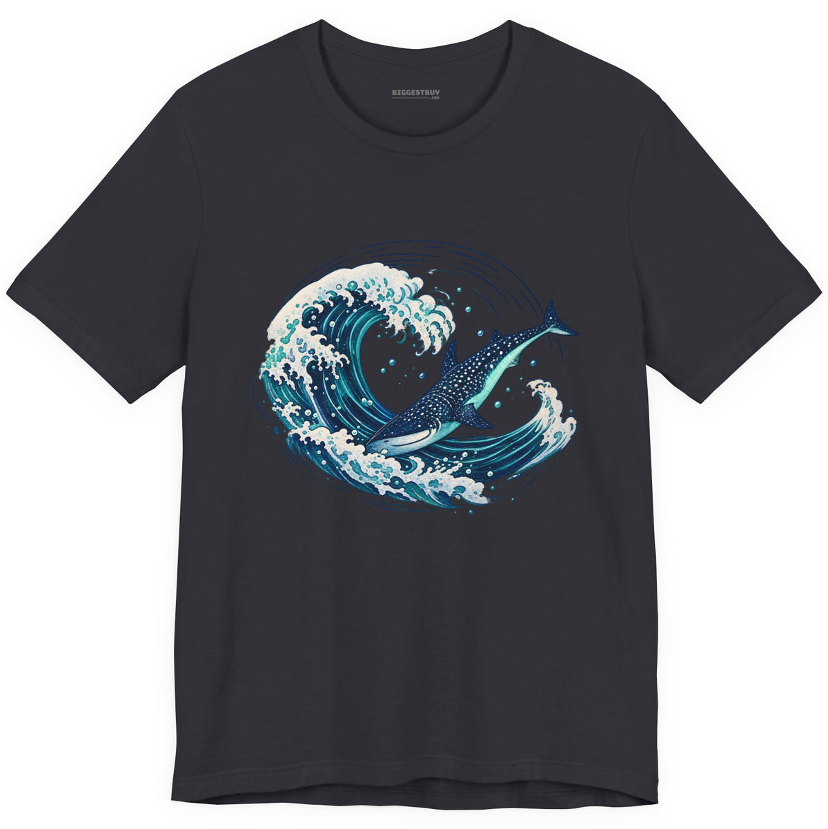 Oceans Splash - Classic Jersey Tee in Dark Grey, front view