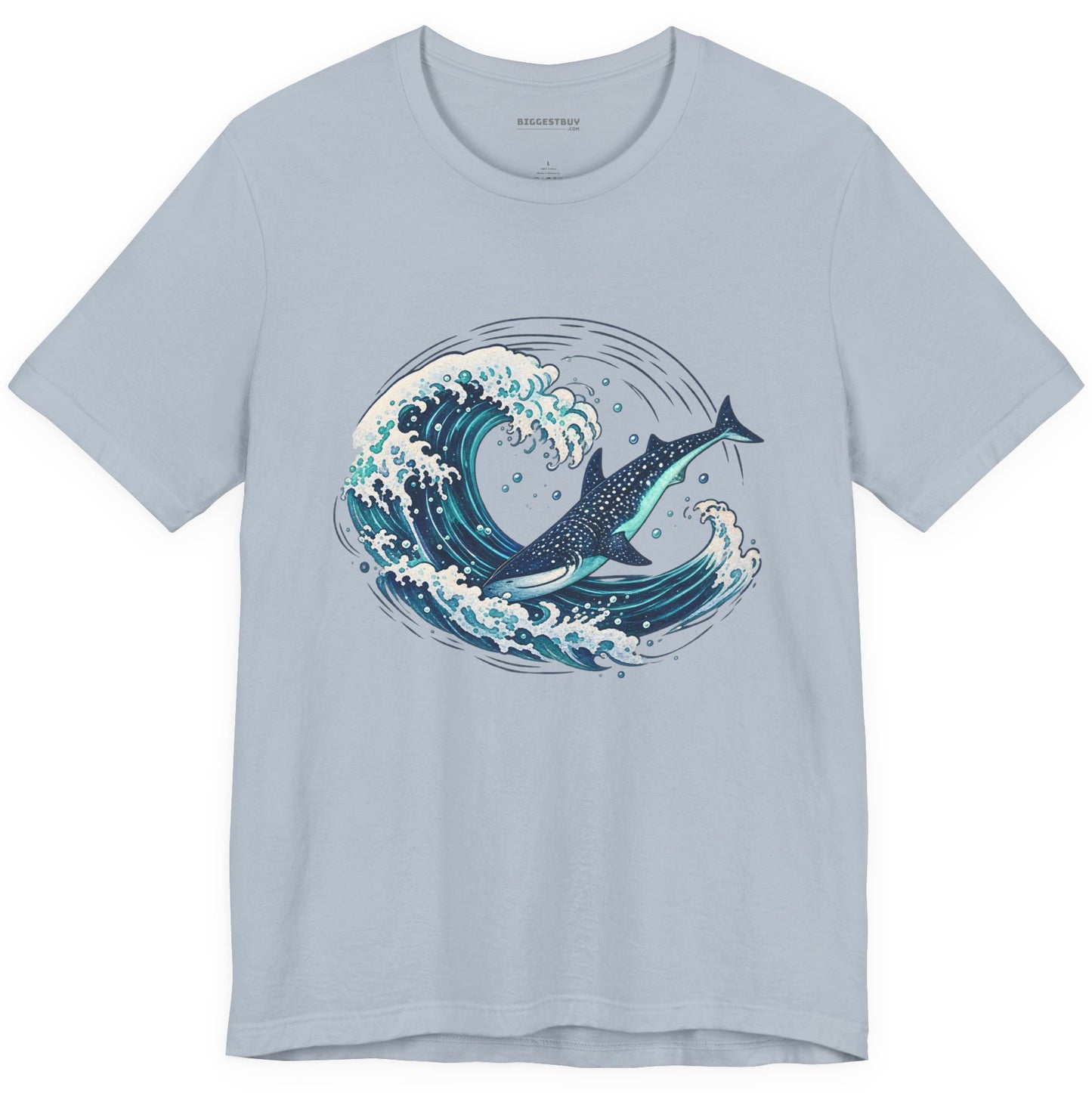 Oceans Splash - Classic Jersey Tee in Light Blue, front view