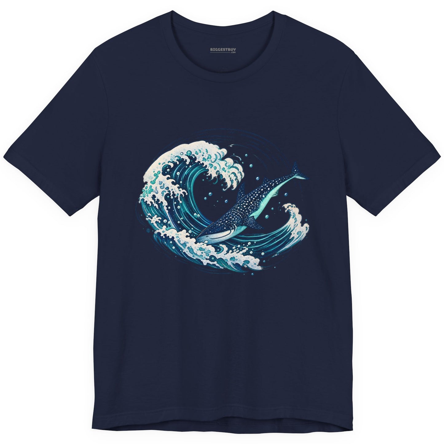 Oceans Splash - Classic Jersey Tee in Navy, front view