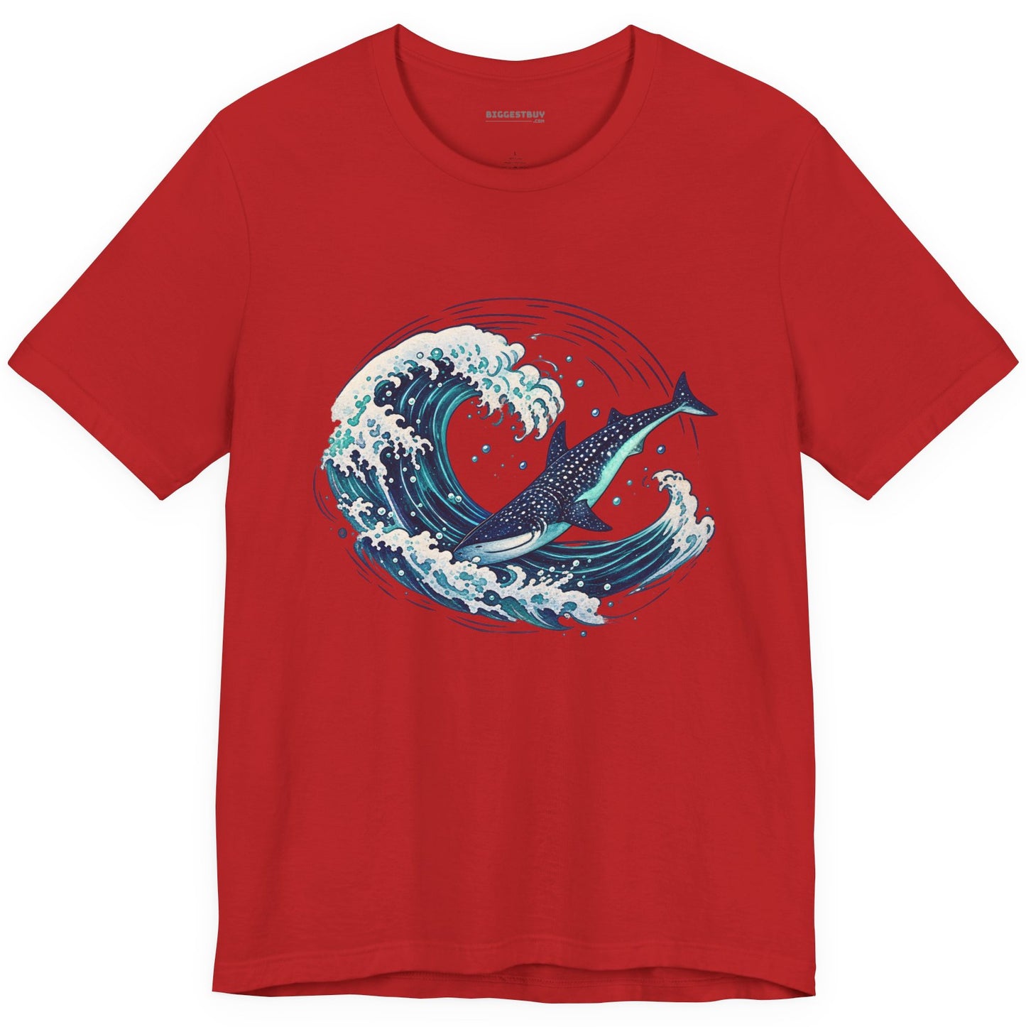 Oceans Splash - Classic Jersey Tee in Red, front view